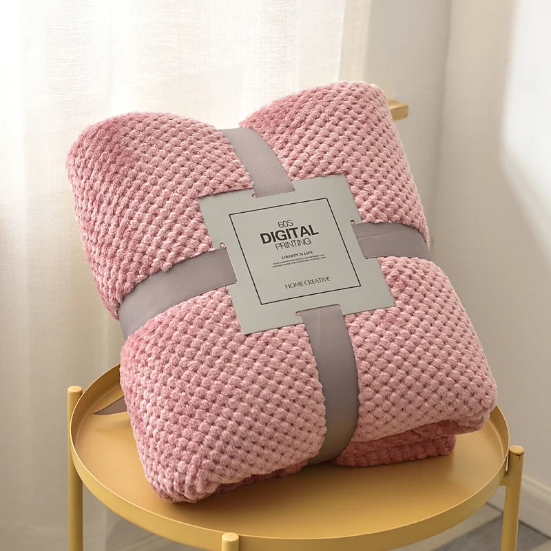 Dark pink plush fleece blanket