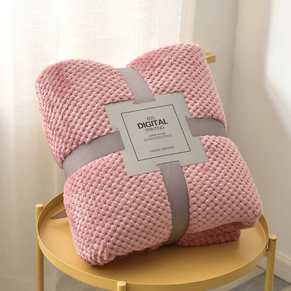Dark pink plush fleece blanket