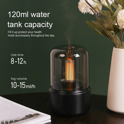 Black mini aroma diffuser with a 120 ml water tank