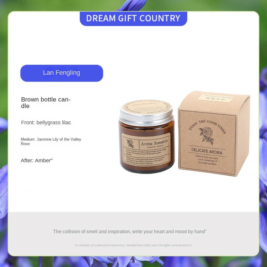 Blue wind chime scented candle with its gift box