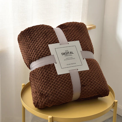 Brown plush fleece blanket