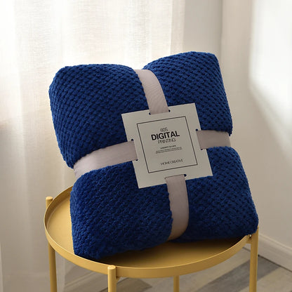 Navy plush fleece blanket