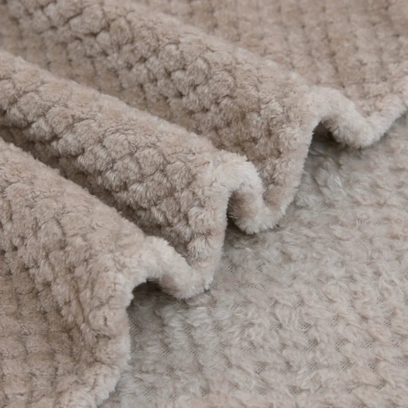 Close-up of the blanket's soft textured fleece