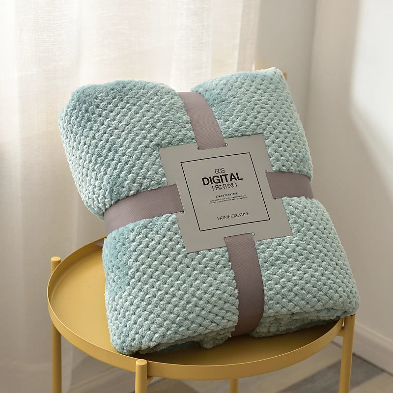Mint plush fleece blanket